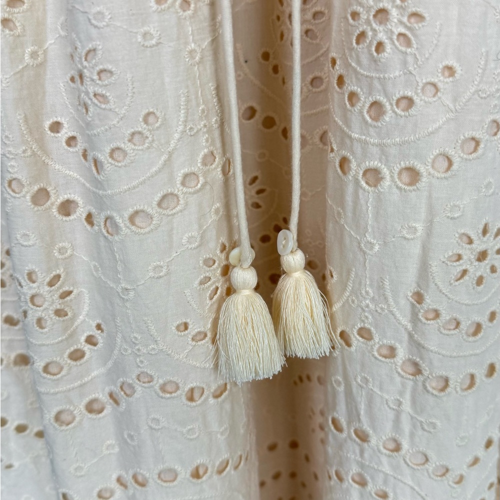 Ivy City Co Ava cream eyelet lace fabric Maxi Dress XS Victorian Wedding NWT - Picture 8 of 13